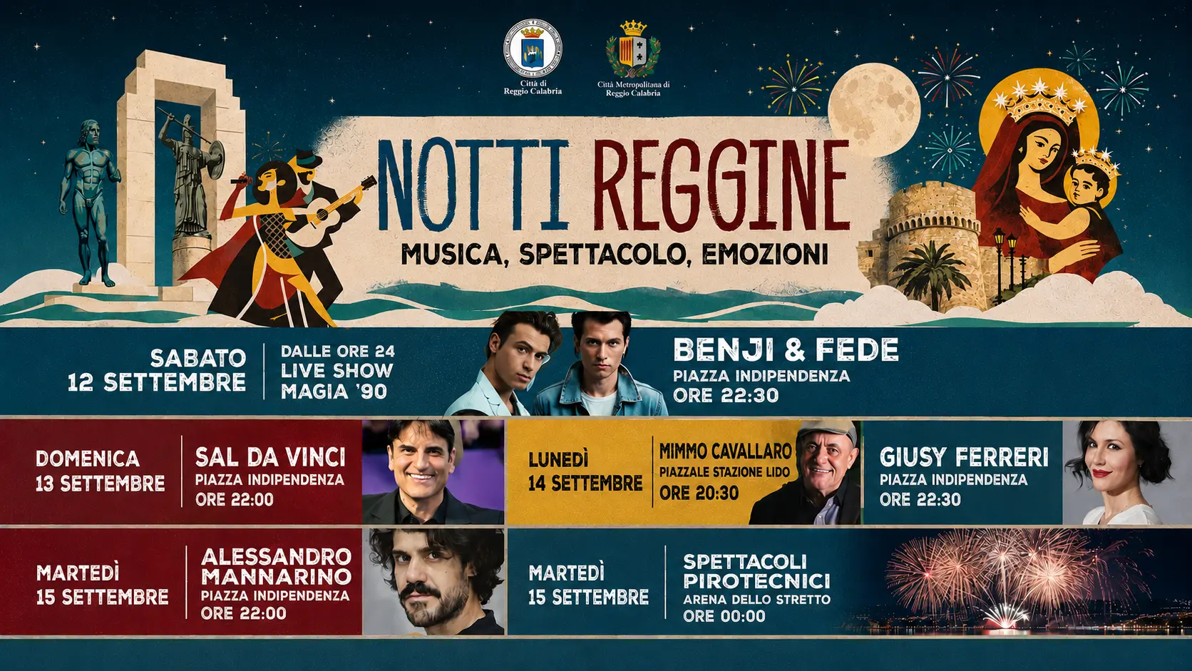 Da Sal Da Vinci a Giusy Ferreri e Mannarino, Cannizzaro svela le “Notti Reggine” per le Feste Mariane\n