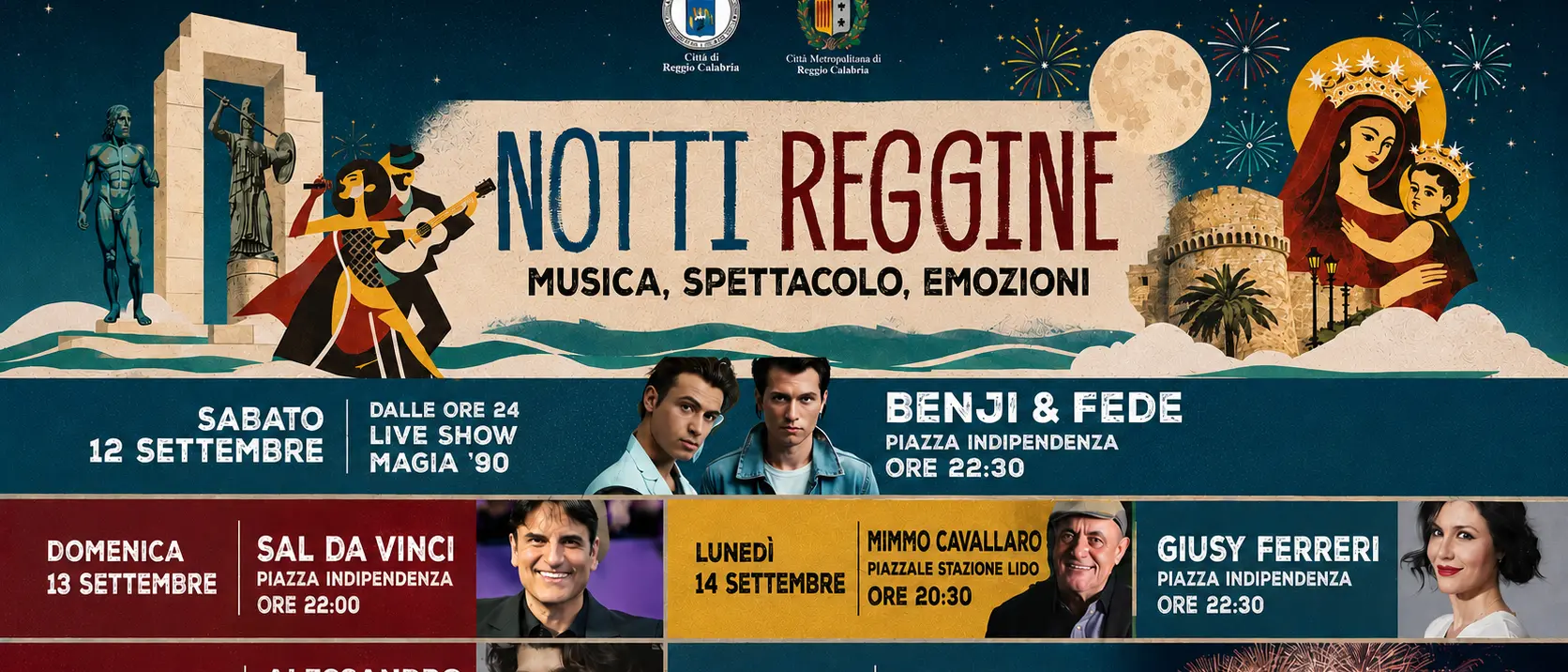 Da Sal Da Vinci a Giusy Ferreri e Mannarino, Cannizzaro svela le “Notti Reggine” per le Feste Mariane\n