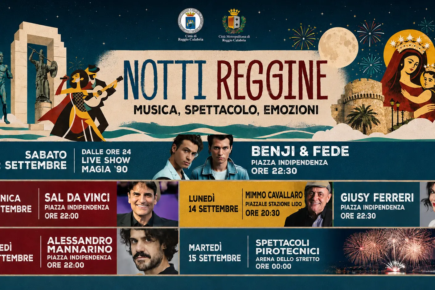 Da Sal Da Vinci a Giusy Ferreri e Mannarino, Cannizzaro svela le “Notti Reggine” per le Feste Mariane\n