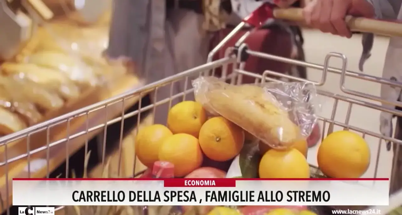 Carrello della spesa, famiglie allo stremo