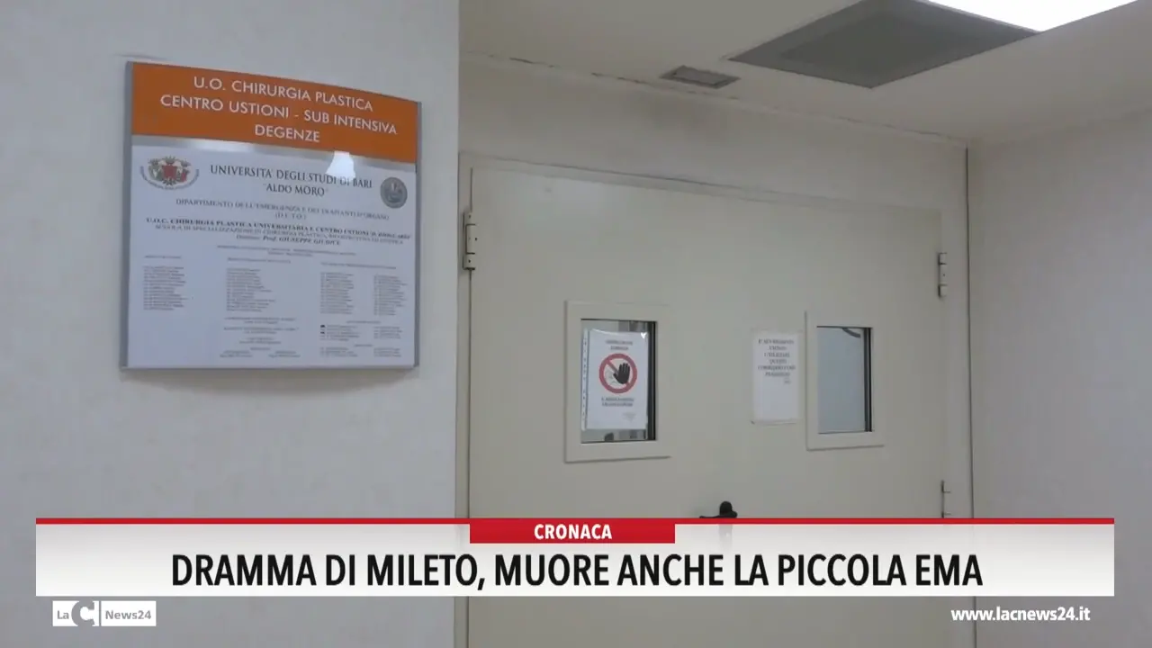 Dramma di Mileto, muore anche la piccola Ema