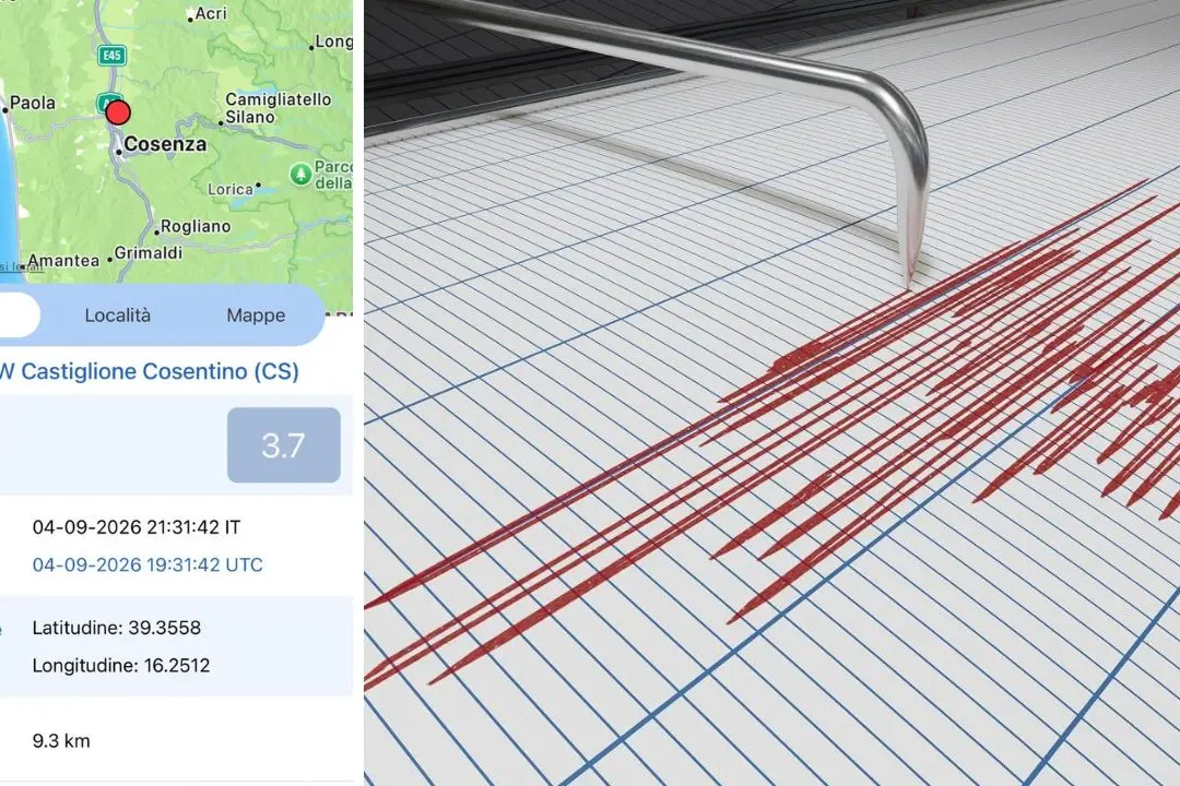 <p>Forte terremoto in provincia di Cosenza: epicentro a Castiglione Cosentino</p>
