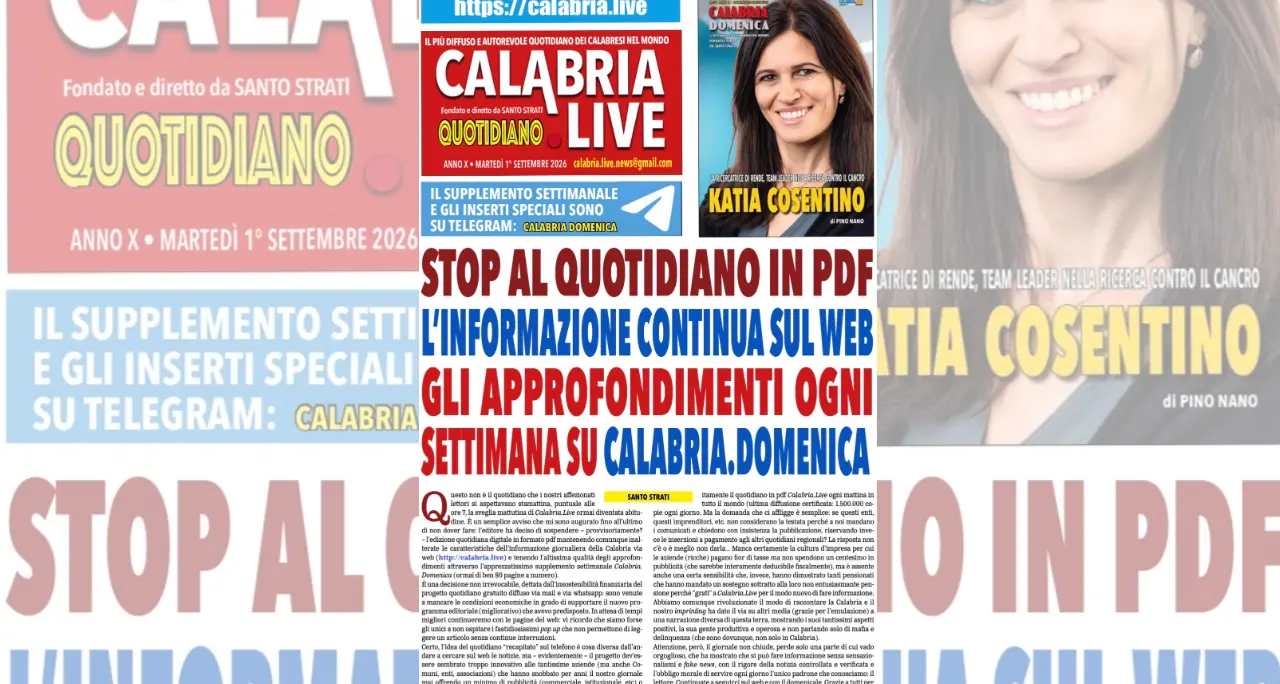 Calabria.Live chiude il quotidiano in pdf: il futuro del giornalismo è tutto da costruire\n