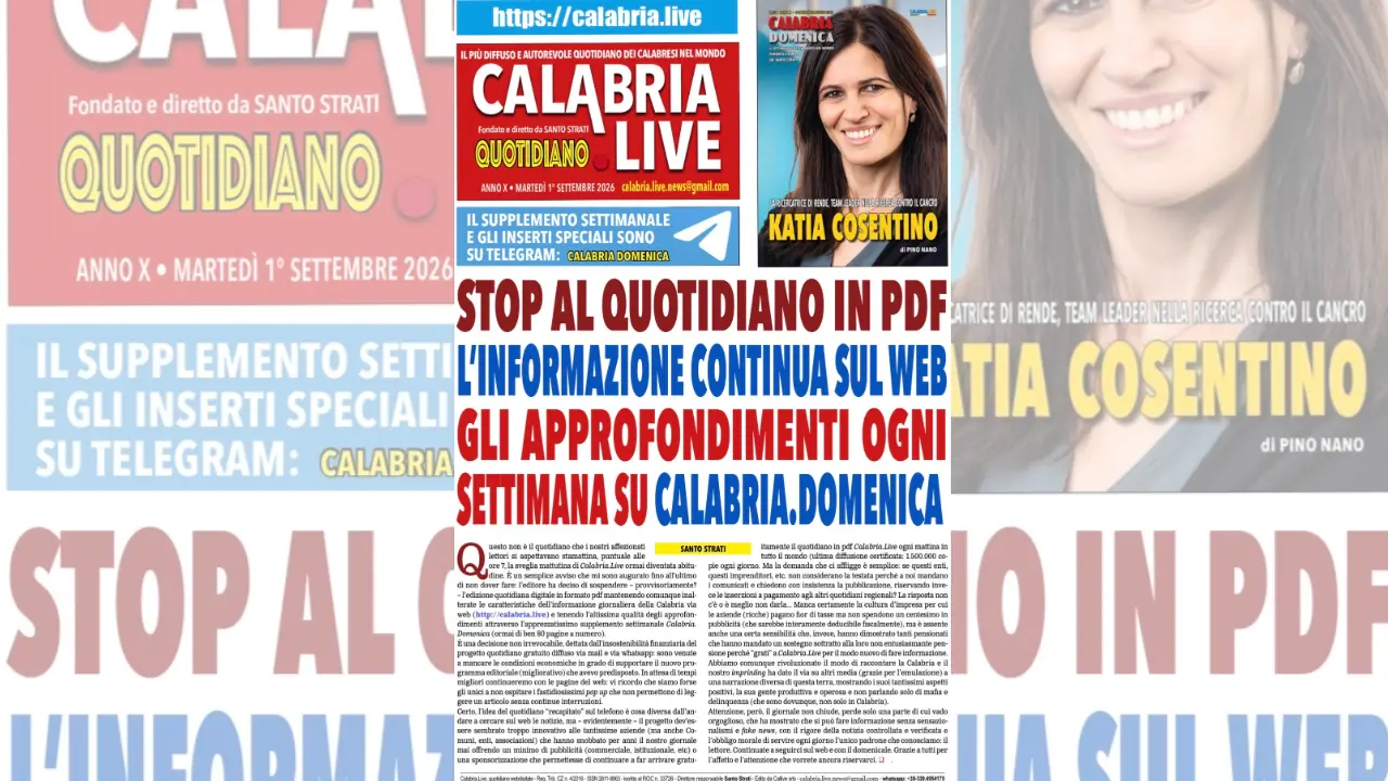 Calabria.Live chiude il quotidiano in pdf: il futuro del giornalismo è tutto da costruire\n