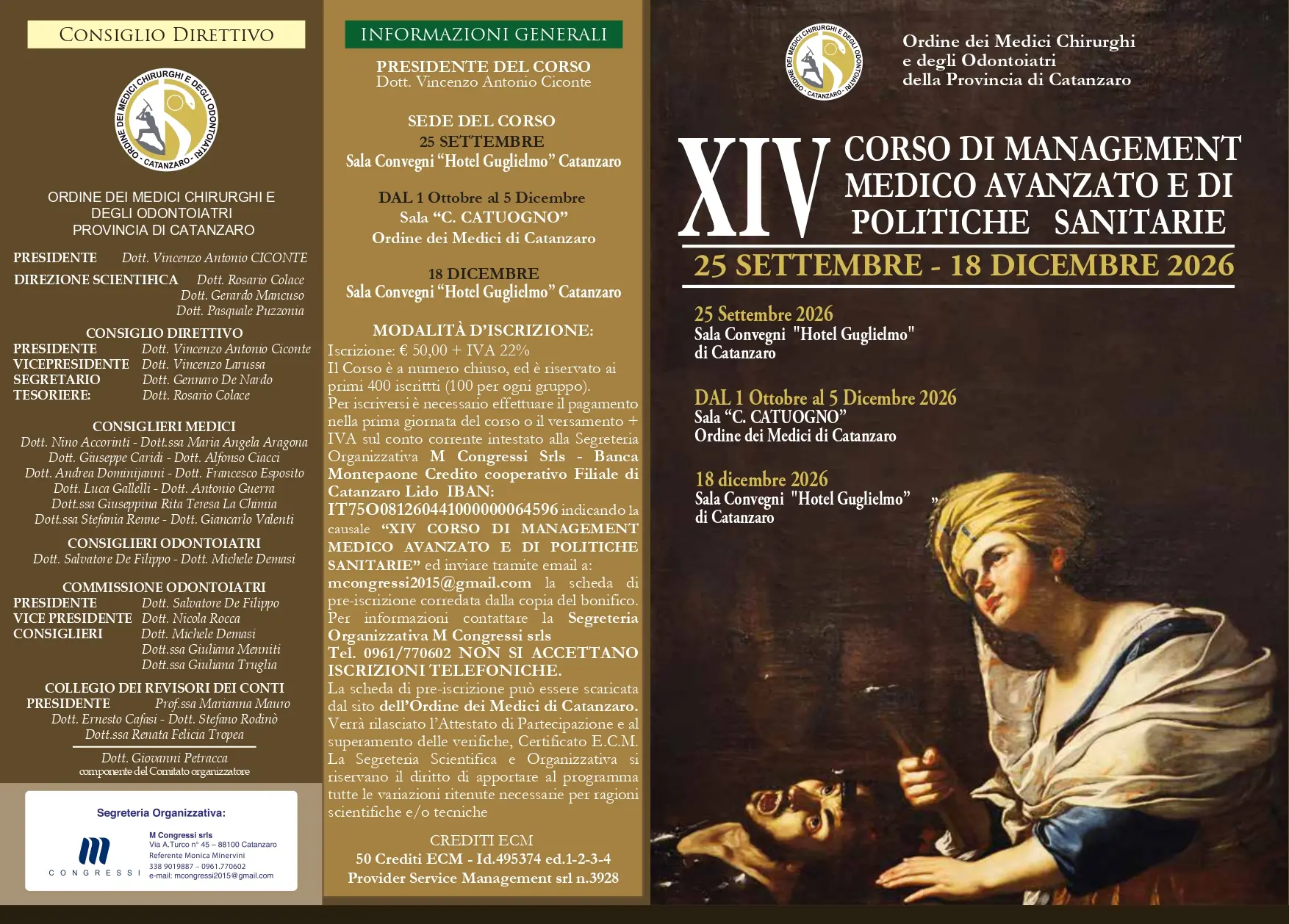 Al via la XIV edizione del Corso di Management Medico Avanzato e di Politiche Sanitarie a Catanzaro\n