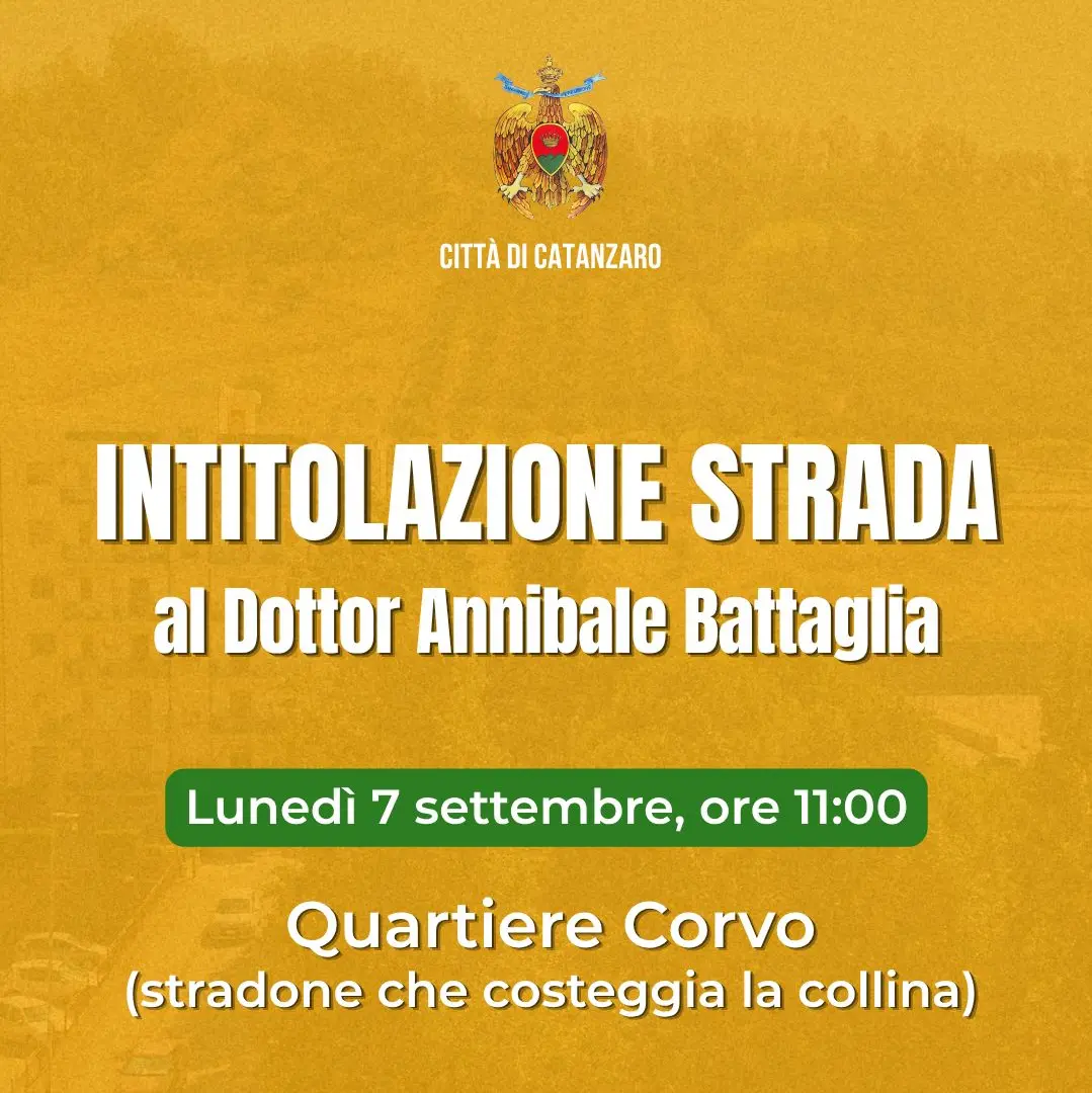 Lo stradone del Corvo sarà intitolato al Dottor Annibale Battaglia: lunedì 7 la cerimonia\n