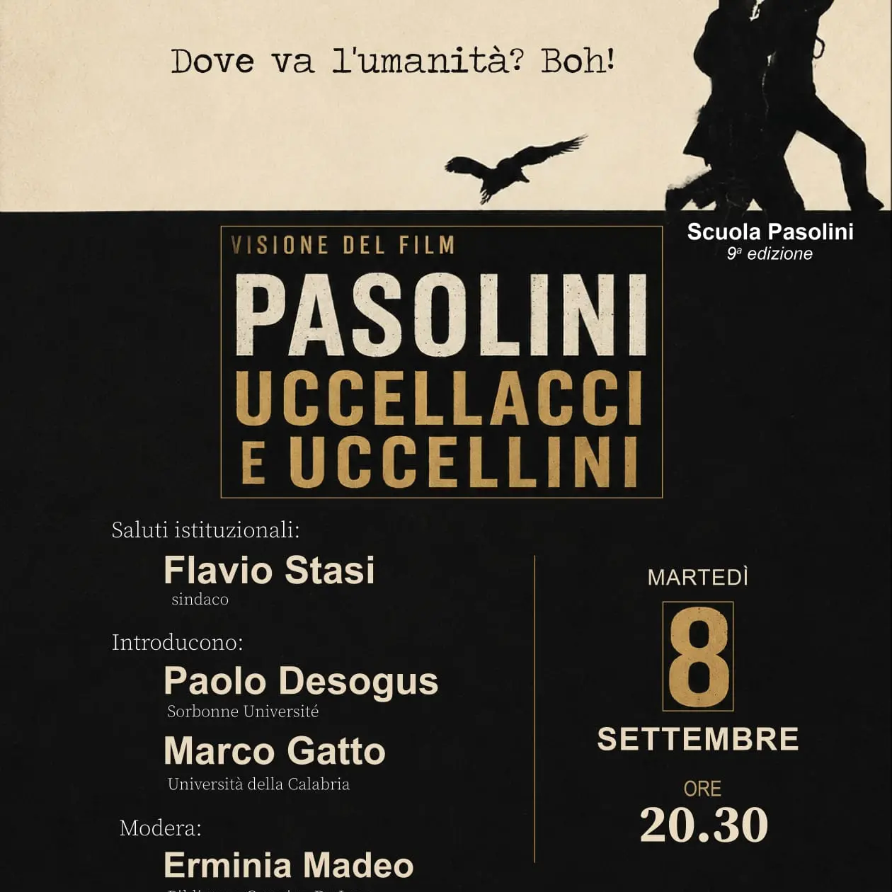 La Scuola Pasolini arriva in città: quattro giorni di studio tra Palazzo De Russis e il Castello Ducale\n