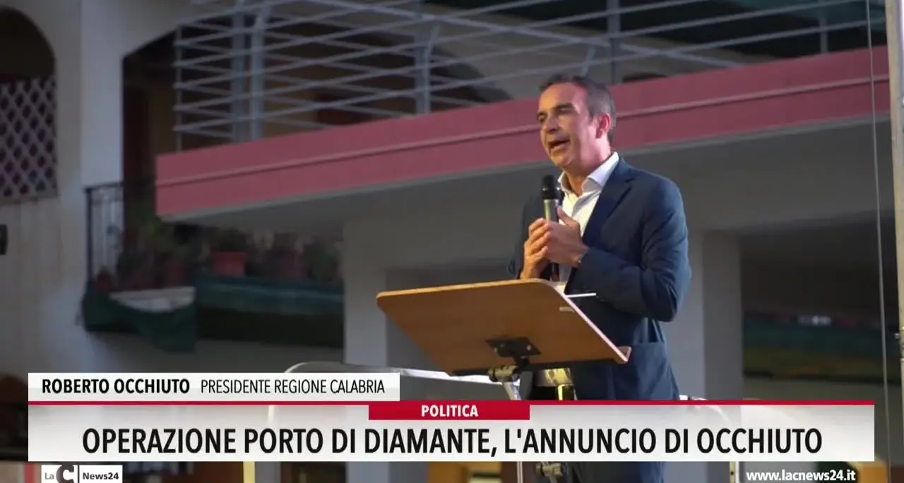 Operazione porto di Diamante, l'annuncio di Occhiuto
