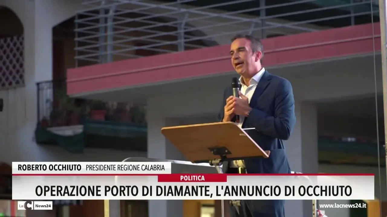 Operazione porto di Diamante, l'annuncio di Occhiuto