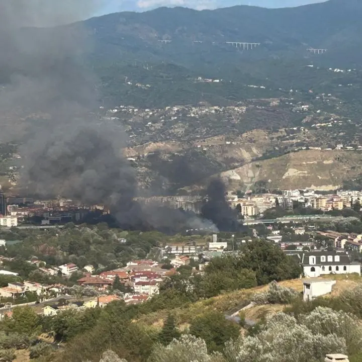 Incendio a Cosenza, fiamme vicino a un distributore: nessun ferito in viale Magna Grecia\n