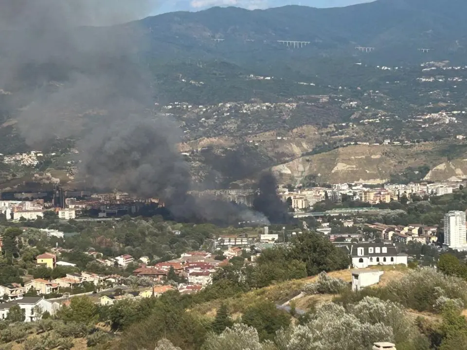 Incendio a Cosenza, fiamme vicino a un distributore: nessun ferito in viale Magna Grecia