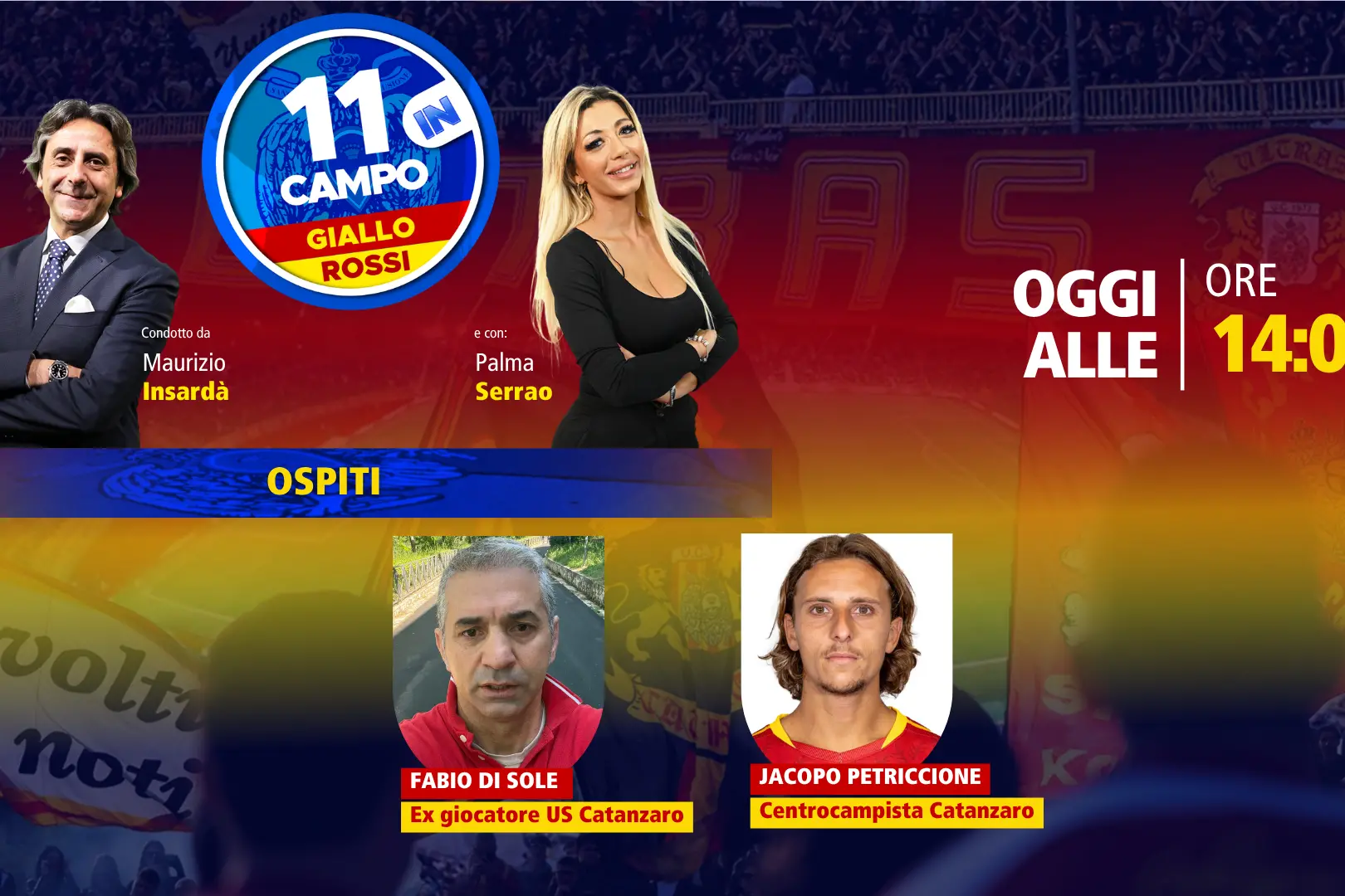“11 in Campo GialloRossi”, Petriccione e l’ex Di Sole ospiti per parlare del Catanzaro\n
