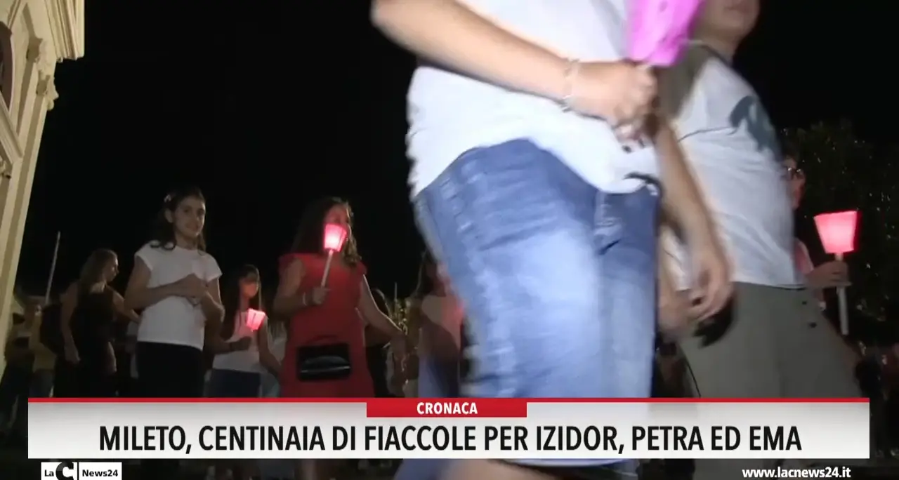 Mileto: centinaia di fiaccole per Izidor, Petra ed Ema