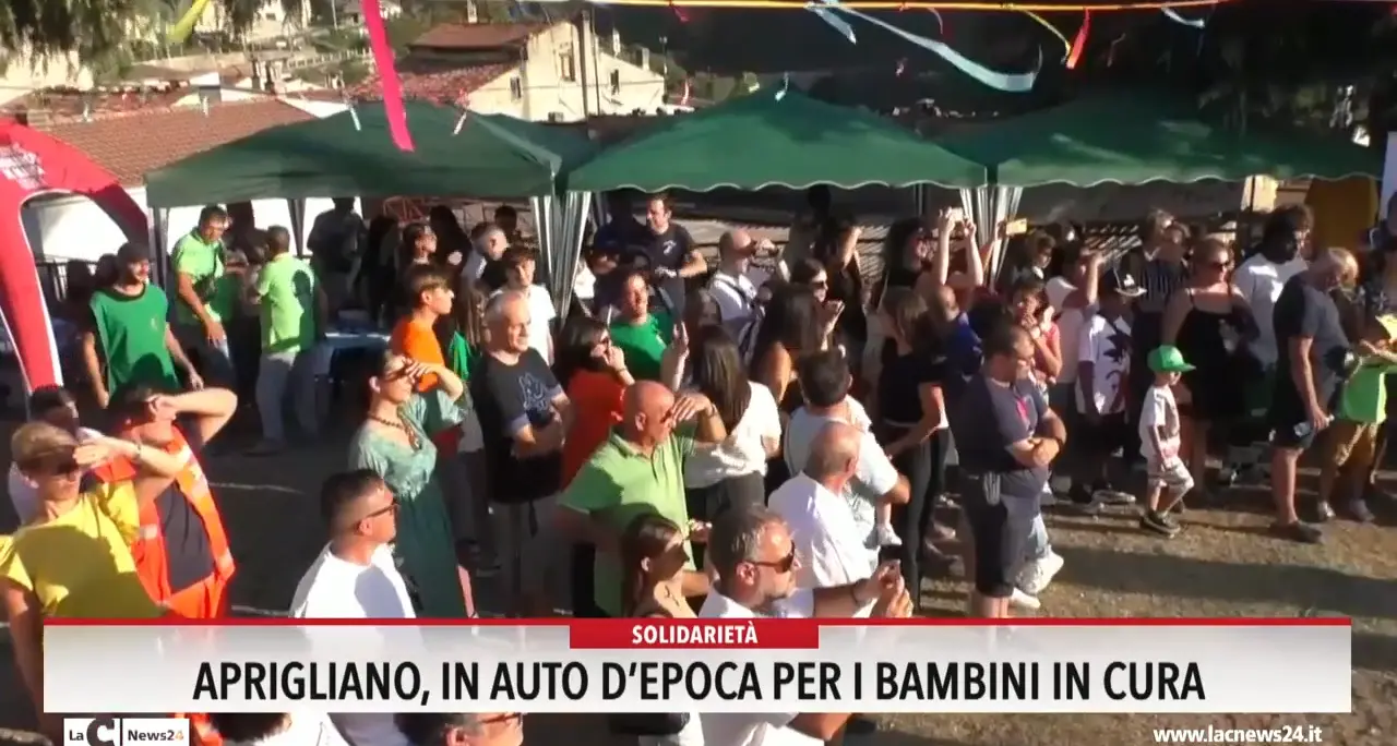 Aprigliano, in auto d'epoca per i bambini in cura
