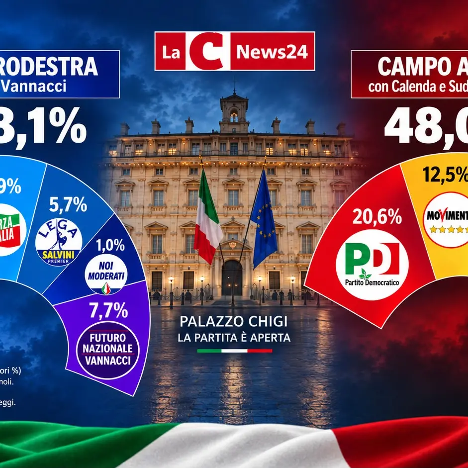 <p>Meloni e Schlein divise da un soffio: Vannacci e Calenda possono decidere chi governerà l’Italia</p>