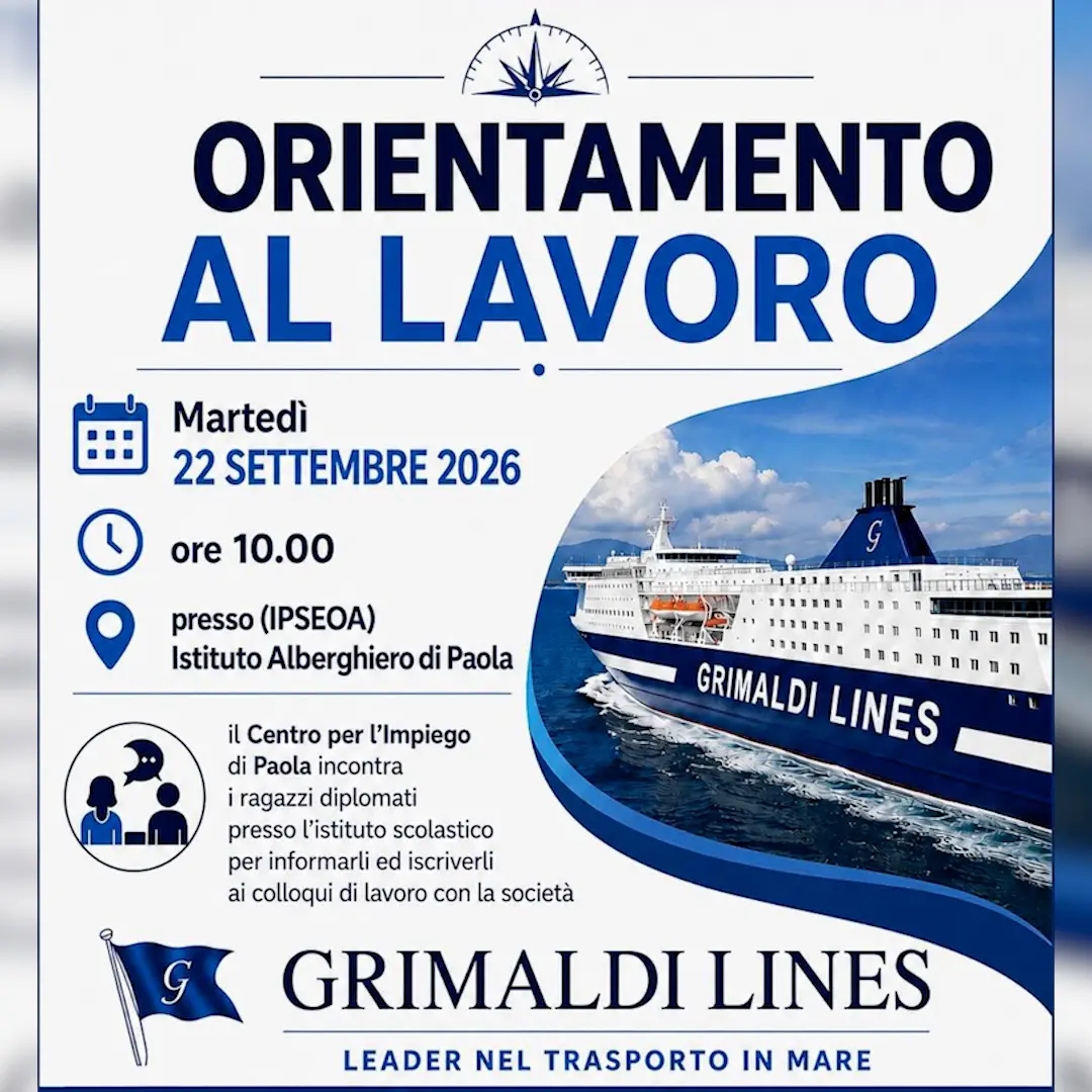 Grimaldi Lines cerca centinaia di operatori marittimi: doppio Job Day a Cosenza e Paola. Ecco chi assume\n