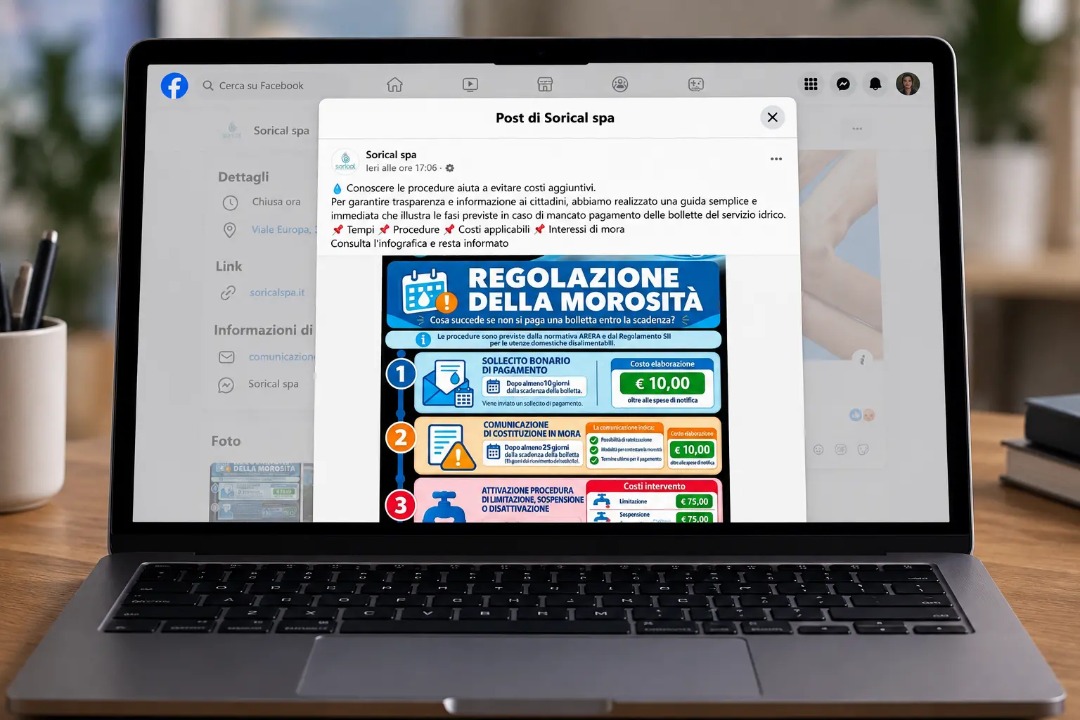 Sorical, il vademecum per i morosi è un boomerang social: «E quando l’acqua manca?»\n