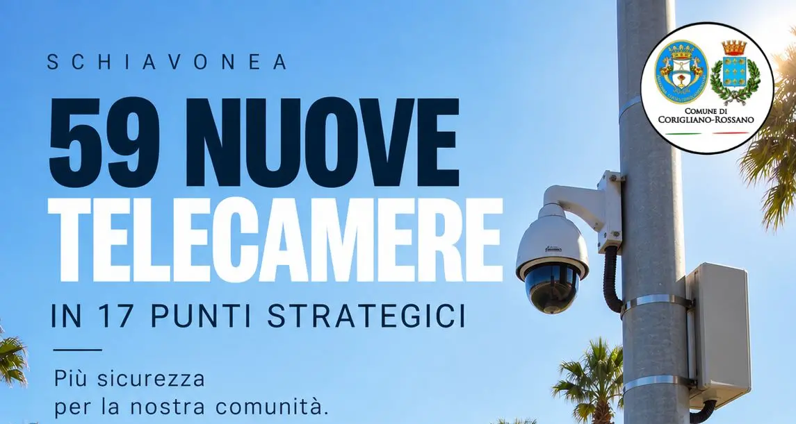 Corigliano Rossano, a Schiavonea\u00A0la nuova videosorveglianza: 59 telecamere in 17 punti strategici\n