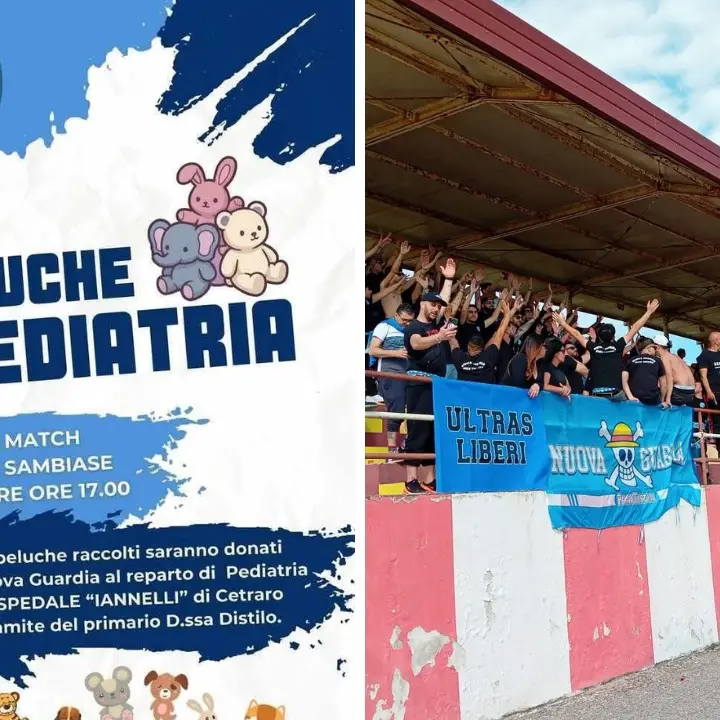 “Un peluche per la Pediatria”, l’iniziativa dei tifosi del PraiaTortora in occasione della gara col Sambiase\n