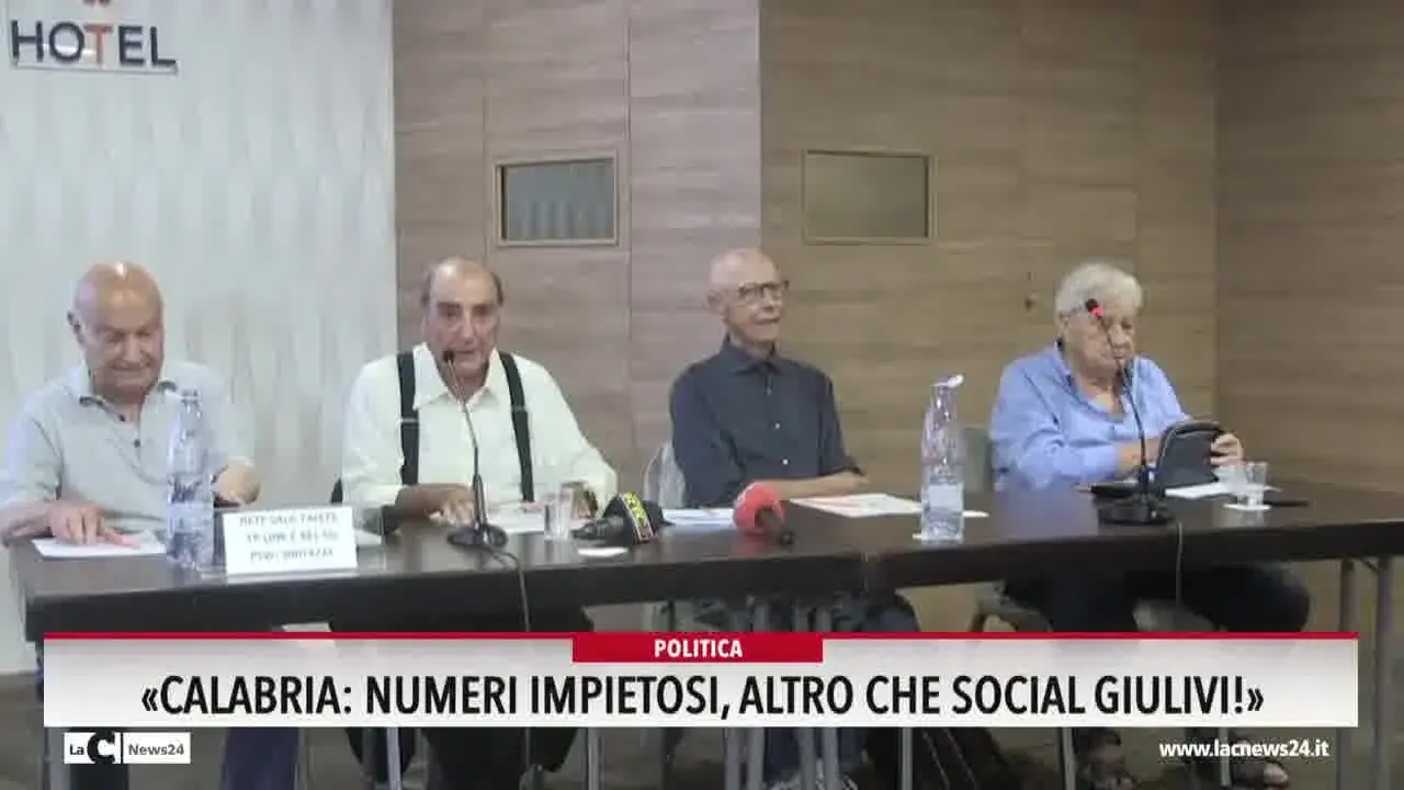 «Calabria: numeri impietosi, altro che social giulivi!»