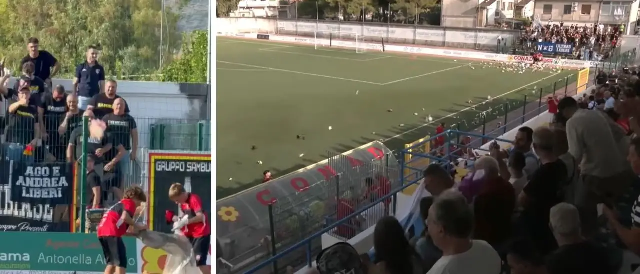 Peluche in campo prima di PraiaTortora-Sambiase: tifosi insieme per la Pediatria di Cetraro\n