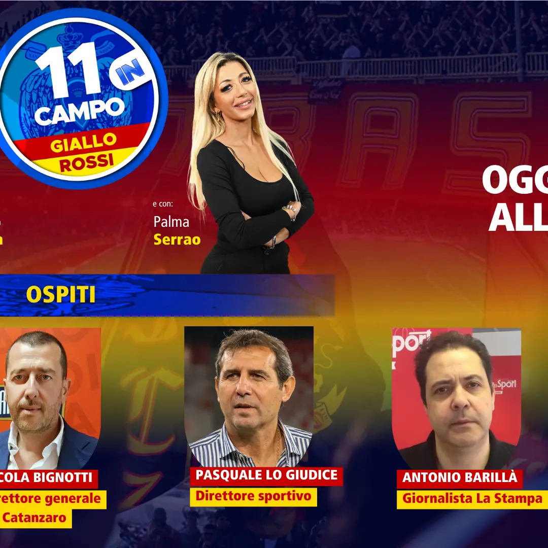 <p>“11 in Campo GialloRossi”, <span style=\"color:hsl(0, 75%, 60%);\">il dg del Catanzaro Bignotti</span> tra gli ospiti della nuova puntata</p>