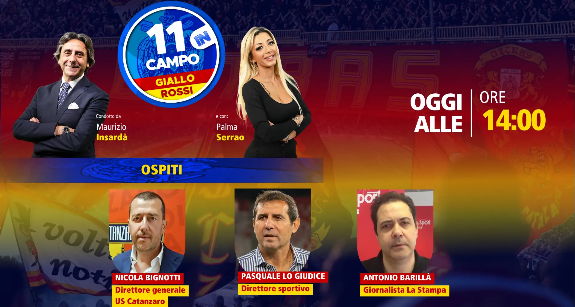 “11 in Campo GialloRossi”, il dg del Catanzaro Bignotti tra gli ospiti\u00A0della nuova puntata\n
