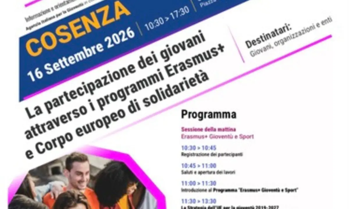 Cosenza, una “Palestra di Progettazione” per trasformare le idee giovanili in progetti europei\n