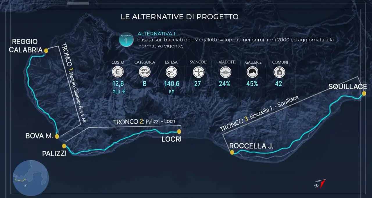 Nuova SS106, ecco la prima variante “Pedemontana” da 12,6 miliardi: opera faraonica o la strada che può cambiare il futuro dello Jonio reggino?\n