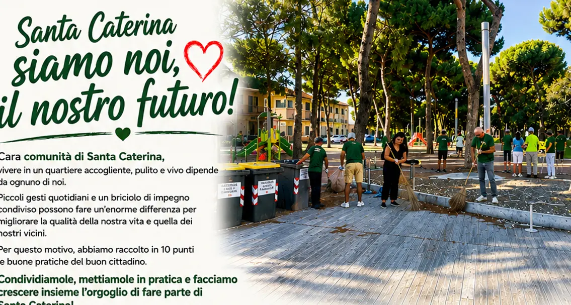 Il comitato Santa Caterina e le\u00A0dieci regole per vivere meglio: «Un piccolo gesto fa grande un quartiere»\n