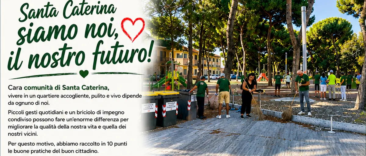 Il comitato Santa Caterina e le\u00A0dieci regole per vivere meglio: «Un piccolo gesto fa grande un quartiere»\n