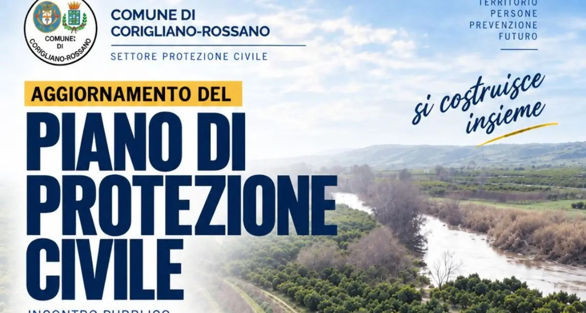 Protezione civile a Corigliano-Rossano, cittadini coinvolti nell’aggiornamento del Piano comunale di emergenza\n
