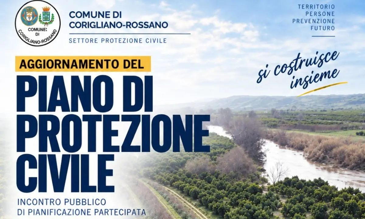 Protezione civile a Corigliano-Rossano, cittadini coinvolti nell’aggiornamento del Piano comunale di emergenza\n