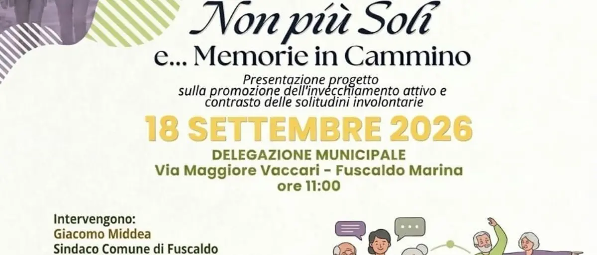 Fuscaldo, un progetto contro la solitudine degli anziani: attivo anche il servizio telecompagni\n