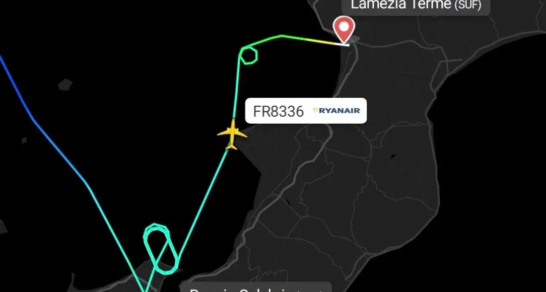 Maltempo, volo Ryanair Milano - Reggio dirottato nella notte a Lamezia\n