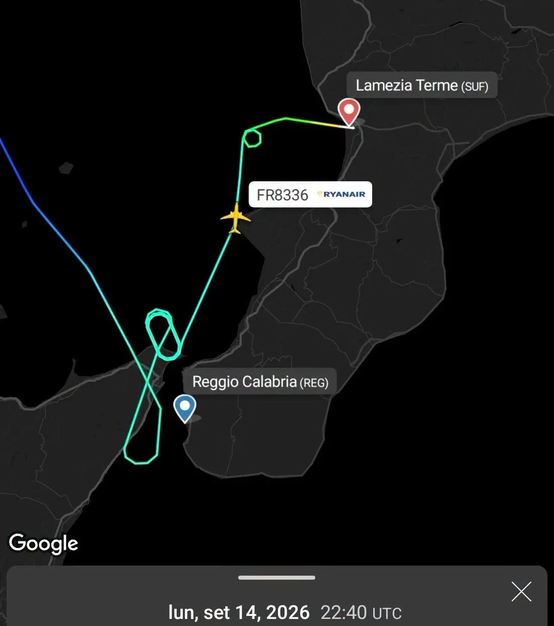 Maltempo, volo Ryanair Milano - Reggio dirottato nella notte a Lamezia\n