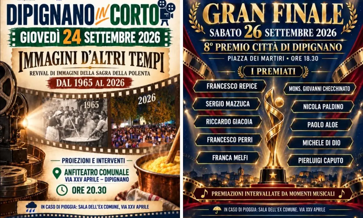 Dipignano celebra i piccoli borghi con cortometraggi, memoria e Premio Città\n