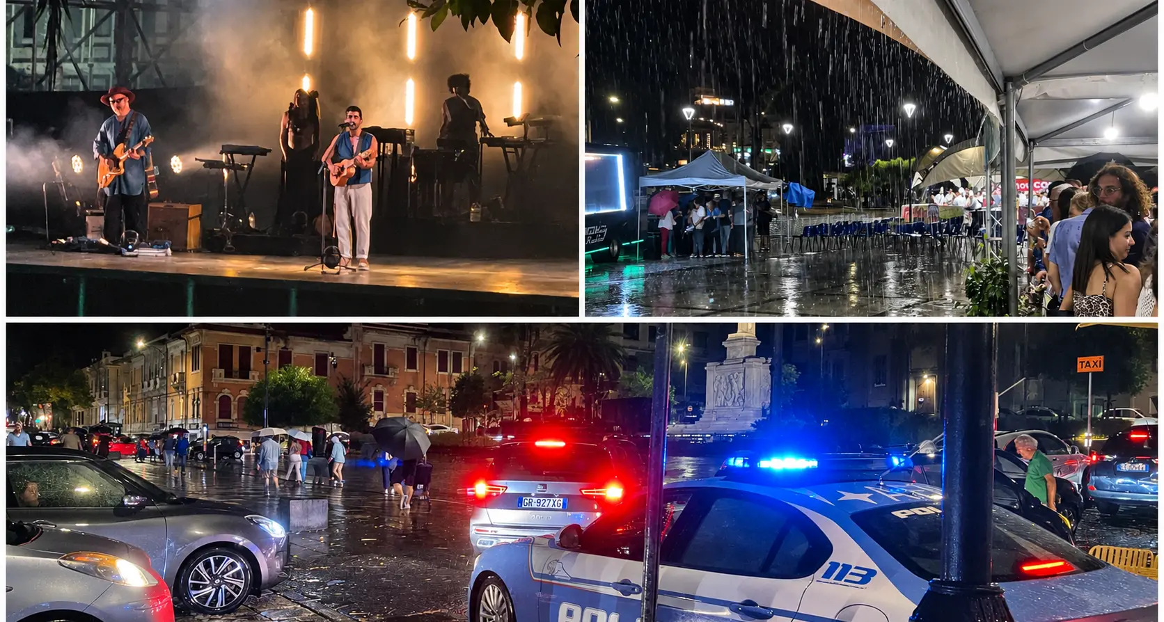 Mannarino come Bad Bunny: il nubifragio ferma il concerto a Reggio. Stasera Emis \u00A0Killa e fuochi a mezzanotte\n