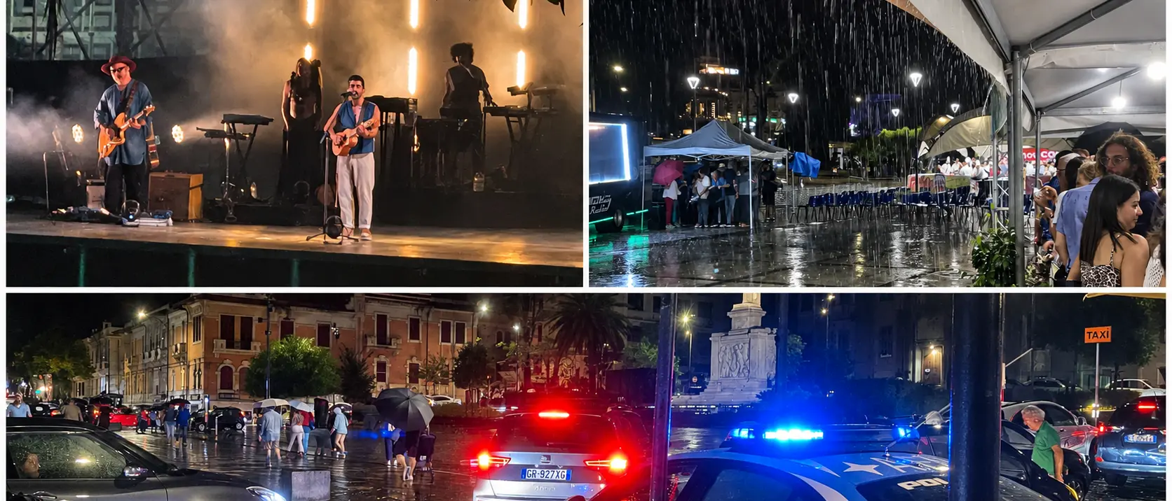 Mannarino come Bad Bunny: il nubifragio ferma il concerto a Reggio. Stasera Emis \u00A0Killa e fuochi a mezzanotte\n