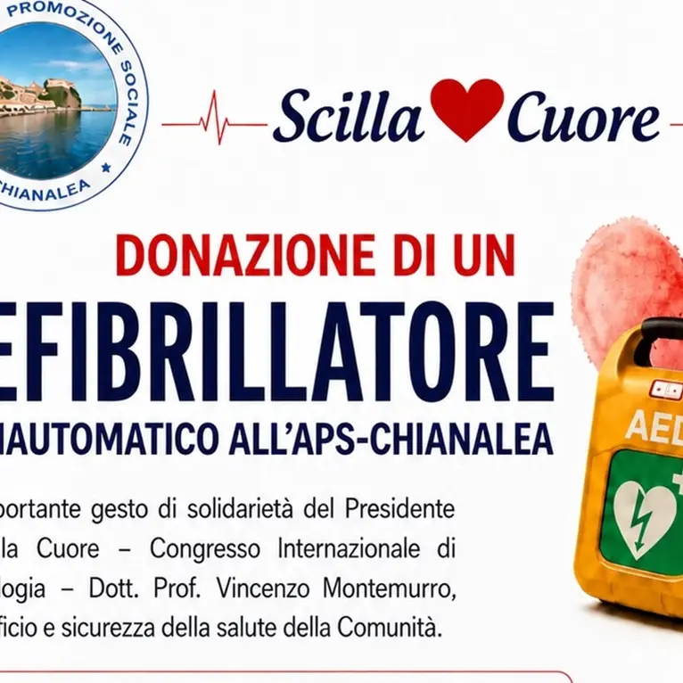 Un defibrillatore semiautomatico per\u00A0l'associazione di Promozione Sociale del borgo marinaro di Chianalea di Scilla\n