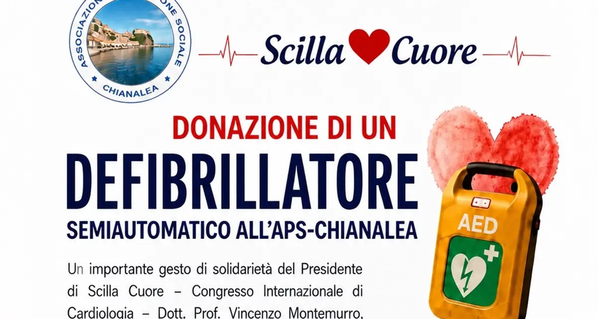Un defibrillatore semiautomatico per\u00A0l'associazione di Promozione Sociale del borgo marinaro di Chianalea di Scilla\n