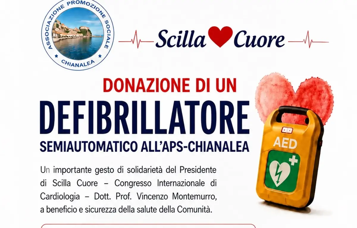 Un defibrillatore semiautomatico per\u00A0l'associazione di Promozione Sociale del borgo marinaro di Chianalea di Scilla\n