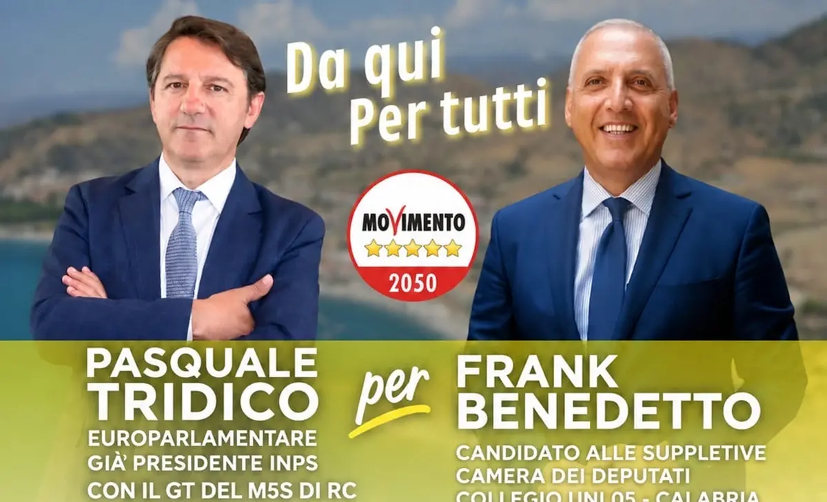 Suppletive, doppio appuntamento a Scilla e a Reggio con il professore Tridico a sostegno di Frank Benedetto\n