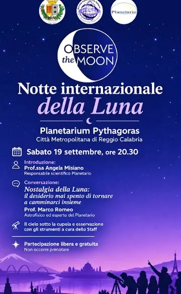 Reggio Calabria celebra la Notte internazionale della Luna: osservazioni gratuite e viaggio tra i misteri del satellite\n