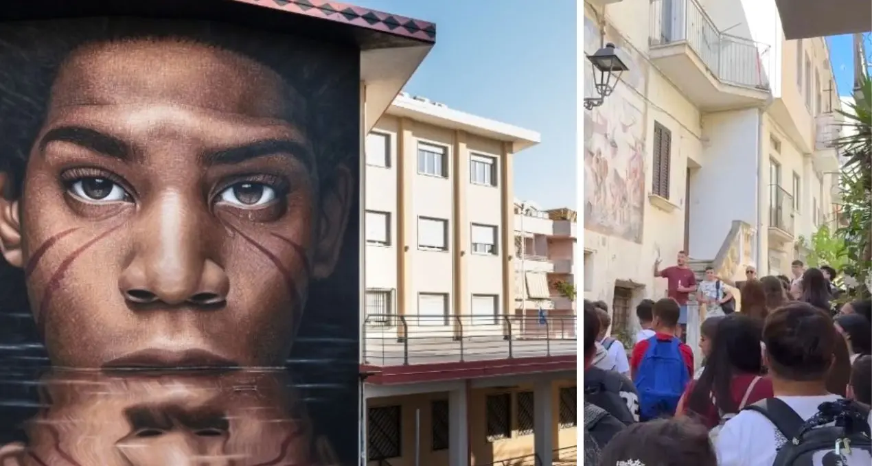 La scuola con il naso all'insù, una mattina tra i murales di Diamante: la città diventa un’aula a cielo aperto\n