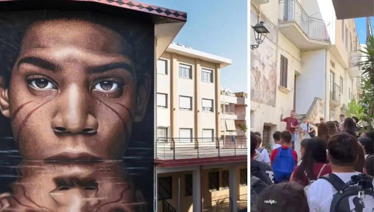 La scuola con il naso all'insù, una mattina tra i murales di Diamante: la città diventa un’aula a cielo aperto\n