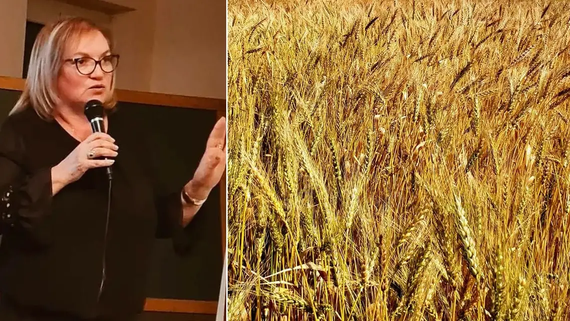 <p>La presidente Luisa Caronte e il grano Rosìa</p>\\n