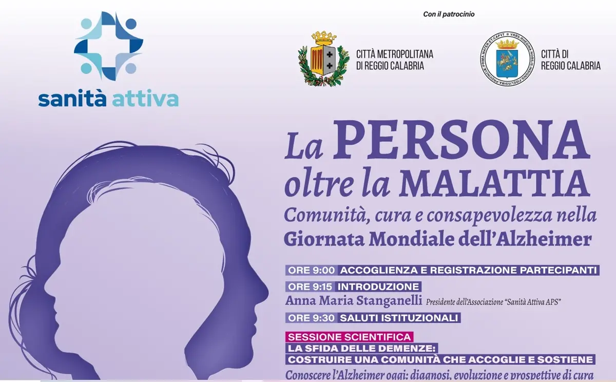 Reggio, “La persona oltre la malattia”: comunità, cura e consapevolezza al centro della Giornata Mondiale dell’Alzheimer\n