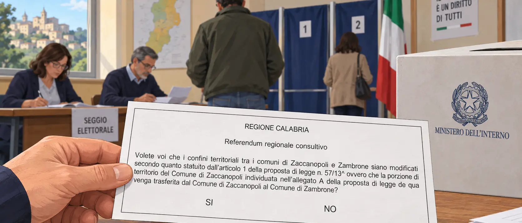Modifica dei confini tra Zaccanopoli e Zambrone, un referendum (da 40mila euro) per 13 famiglie: al voto il 29 novembre\n