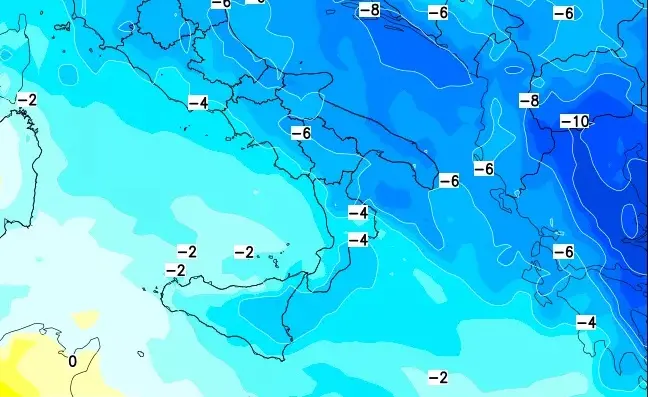 In Calabria ultimi temporali, poi il freddo dai Balcani: in Sila e Aspromonte temperature vicine allo zero\n